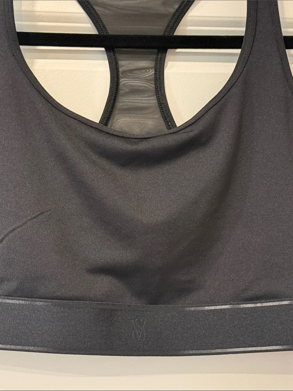 Victoria's Secret Sport Black Racerback Sports Bra with Mesh Back Medium Support